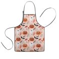 thumbnail image 1 of Halloween Cute Icons on Pink Pattern Kids Aprons for Girls and Boys,Adjustable Neck Strap Toddler Aprons for Kids Cooking Baking,23.6"x19", 1 of 7