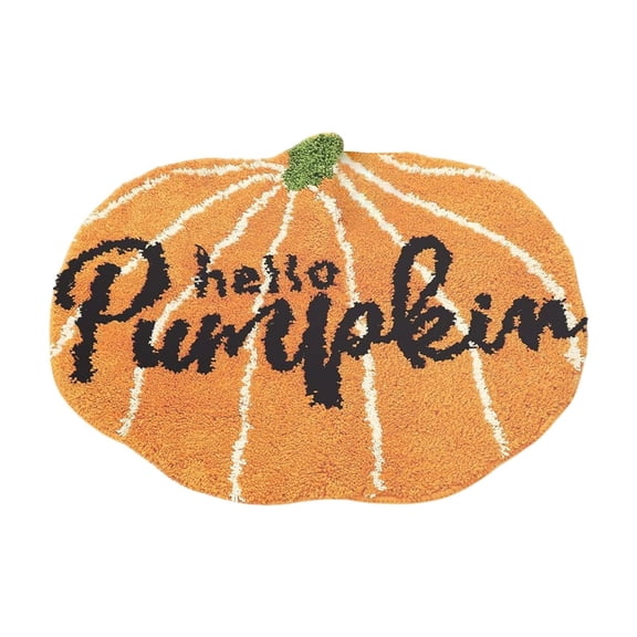 Halloween Cute Pumpkin Rugs Pumpkin Shaped Floor Mat , Thanksgiving Day Mat Halloween Decorative for Living Bedroom Kitchen Decoration Bath,15.75"x27.6"
