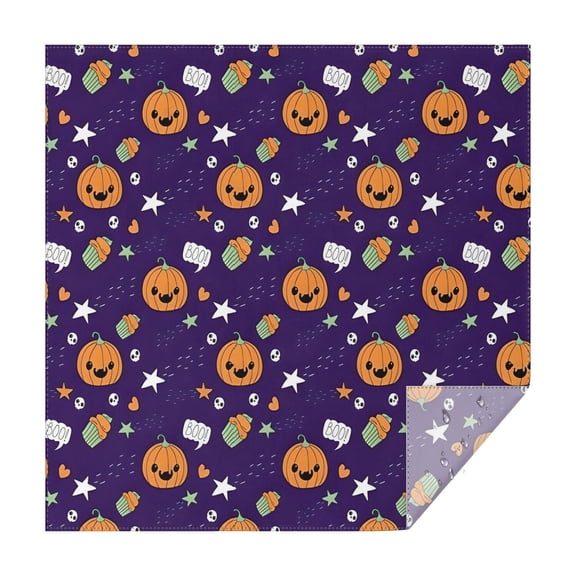 Halloween Cute Pumpkins and Cupcakes Square Tablecloth,Waterproof Square Table Cover,Wipeable Spillproof Washable Table Cover for Home Kitchen Party Decor 42"X42"(107x107cm)