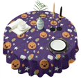 thumbnail image 1 of Cute Halloween Icons Pattern Round Tablecloth 60"x60",Wrinkle Wipeable Table Cloth for Kitchen Dining Room Picnic Patio Party, 1 of 6