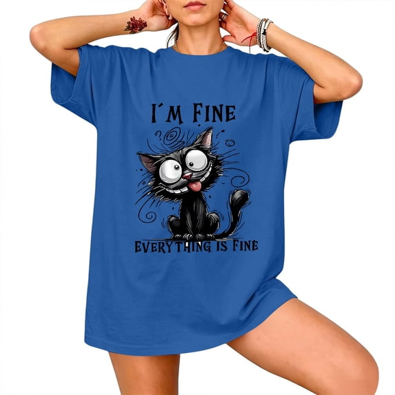 Halloween Cute Shirts for Women Cute Cat Print Graphic Tee Halloween Novelty Graphic Tees
