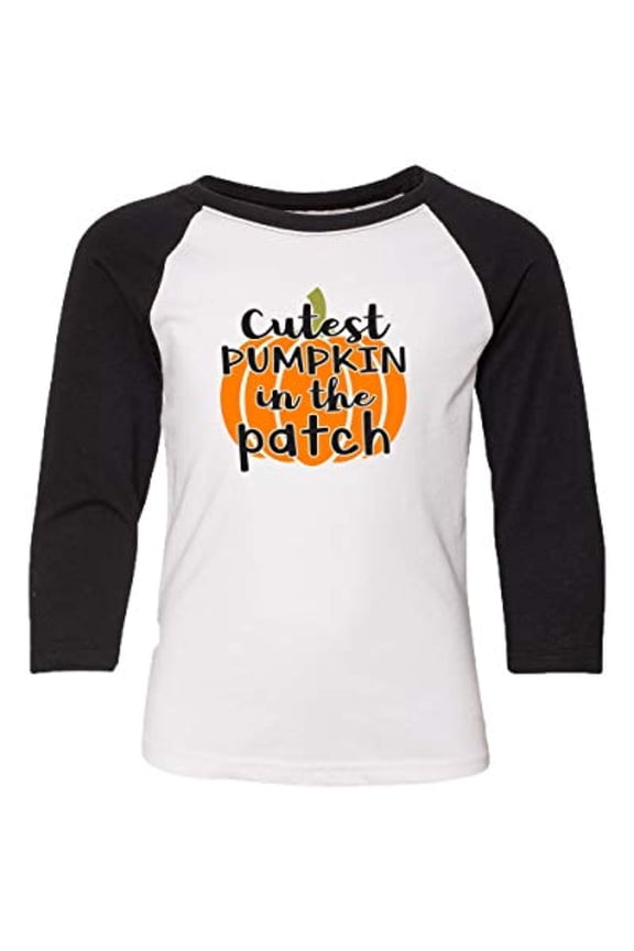 Halloween Cutest Pumpkin in The Patch Youth Baseball Tee-White-Medium