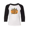 thumbnail image 1 of Halloween Cutest Pumpkin in The Patch Youth Baseball Tee-White-Small, 1 of 4