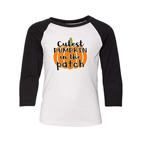 Halloween Cutest Pumpkin in The Patch Youth Baseball Tee-White-Small