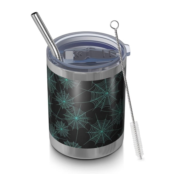 Halloween Cyan Web Black Pattern Wide Mouth Tumbler 1 Pack, Vacuum ...