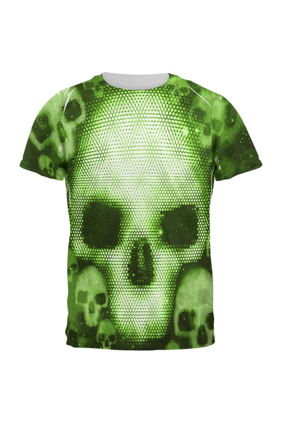 Halloween Cyber Space Alien Skull All Over Mens T Shirt Multi 2XL