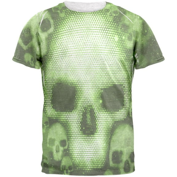 Halloween Cyber Space Alien Skull Mens T Shirt Heather White LG