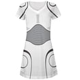 thumbnail image 1 of Halloween Cyborg Trooper Costume White Juniors V-Neck Beach Cover-Up Dress, 1 of 2