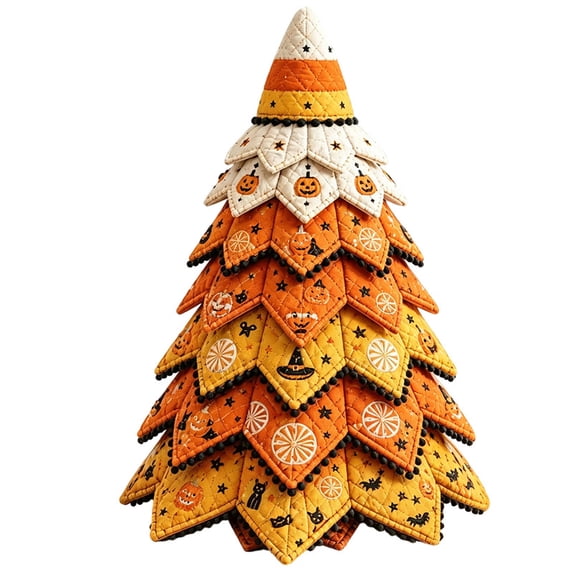 Halloween DIY Craft Kit, 3D Quilted Fabric Tree Sewing Project for Adults Beginners, Seasonal Mantel Shelf Decor, Handmade Spooky Home Gift #I