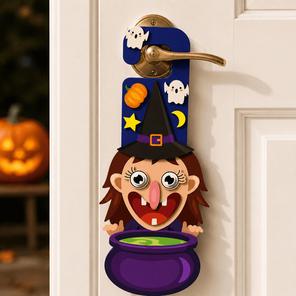 Halloween DIY Door Hanging Sticker Kit, Cartoon Vampire Door Decoration Game Set for Party Activities and Halloween Decor Indoor Display, Halloween Decorations