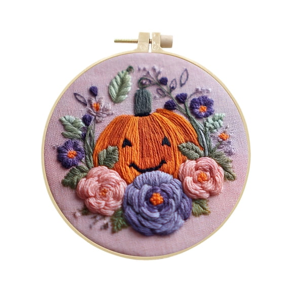 Halloween DIY Knitting Kit for Adults Beginners Gothic Style Handmade Embroidery Craft Set Needlepoint Supplies with Yarn and Tools