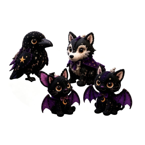 Halloween DIY Patchwork Kit Collection Animal Friends Craft Set for Handmade Fabric Assembly and Creative Sewing Projects