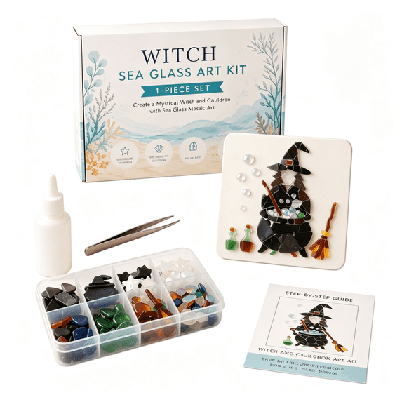 Halloween DIY Sea Glass Art Kit - Home Decor Wall Art Aesthetic Room Accessories Handmade Decoration Basics Home Crafting Masterpiece Adults Crafts and Hobbies Premium Crafting Essentials