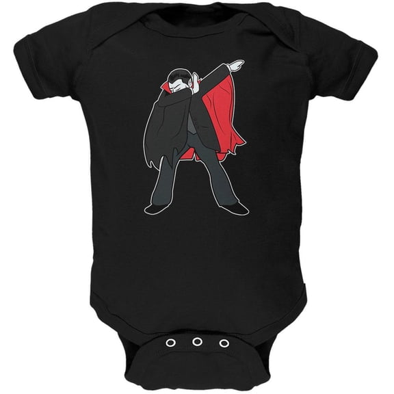 Halloween Dabbing Dracula Vampire Soft Baby One Piece Black 18-24 M