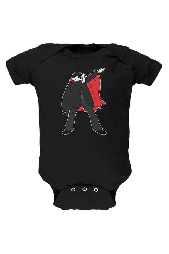 Halloween Dabbing Dracula Vampire Soft Baby One Piece Black 3-6 M