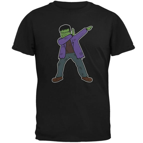 Halloween Dabbing Frankenstein's Monster Mens T Shirt Black LG