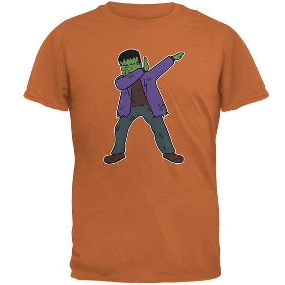 Halloween Dabbing Frankenstein's Monster Mens T Shirt Texas Orange LG