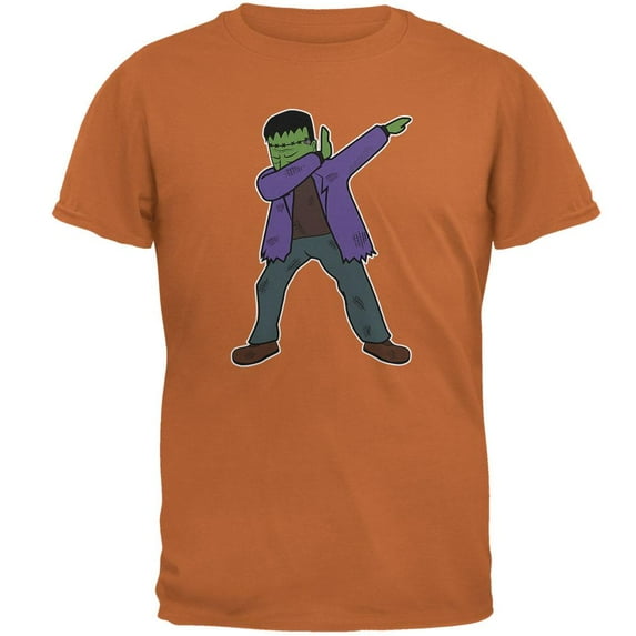 Halloween Dabbing Frankenstein's Monster Mens T Shirt Texas Orange SM