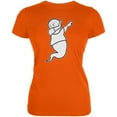 thumbnail image 1 of Halloween Dabbing Ghost Juniors Soft T Shirt Orange LG, 1 of 1