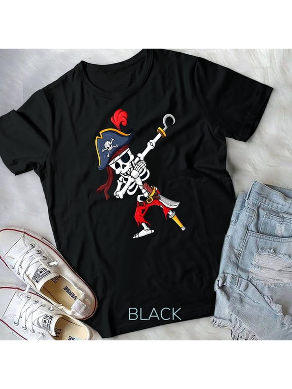 Halloween Dabbing Pirate Skeleton Funny T-Shirt Unisex T-shirt
