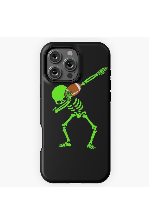 Halloween Dabbing Skeleton FOOTBALL T Shirt Dab Hip Hop GLOW Phone Case for iPhone 16 15 14 13 12 11 Pro Max M5911293