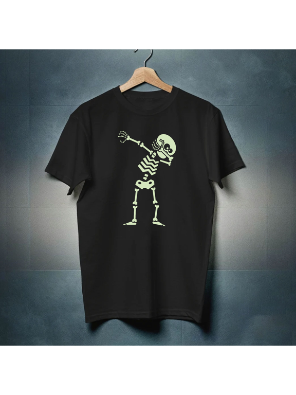 Halloween Dabbing Skeleton Glow in The Dark or Non-Glow Graphic Unisex Canvas Tote Bag