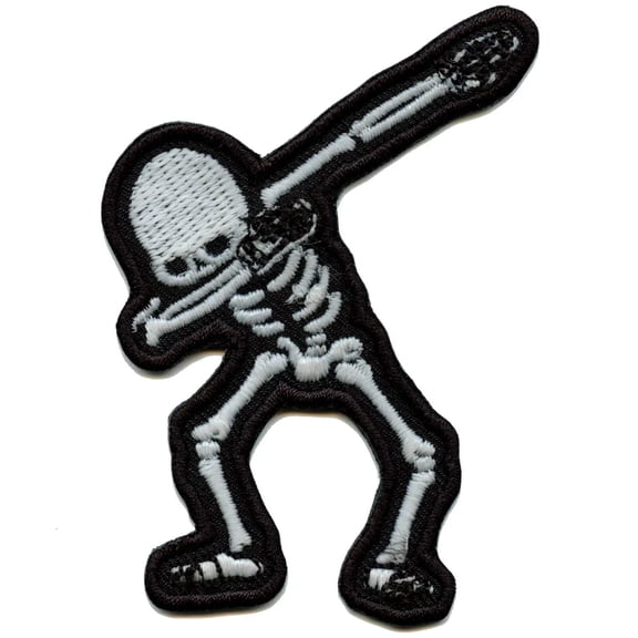 Halloween Dabbing Skeleton Iron On Embroidered Patch