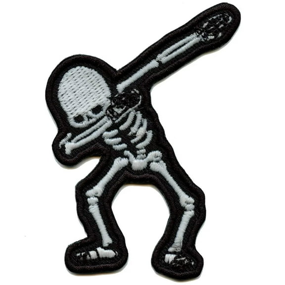 Halloween Dabbing Skeleton Iron On Embroidered Patch