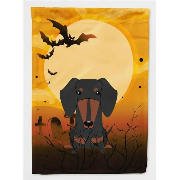 Halloween Dachshund Black Tan Flag Canvas House Size