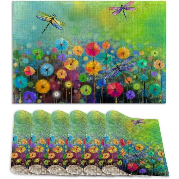 Halloween Dachshund Dog Place Mats Set of 6,Pumpkins Table Mats,Heat Insulation Non Slip Washable Dining Placemats for Wedding Holiday Party Kitchen Decor 12X18 in