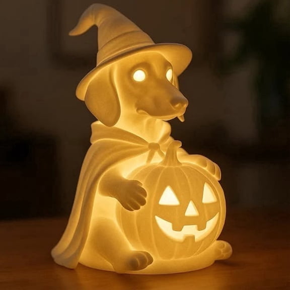 Halloween Dachshund Ghost Lamp, Dachshund Halloween Decor, Halloween Dachshund Lamp, Glowing Ghost Dog Figurines, Cute Halloween Decor Statues Nightlight for Dog Lovers, Bedroom USB A1
