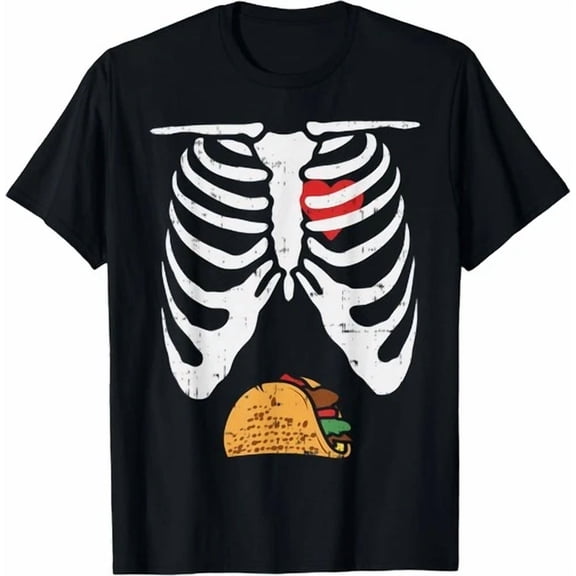Halloween Dad Skeleton Taco Belly Funny Pregnancy Unisex T-Shirt