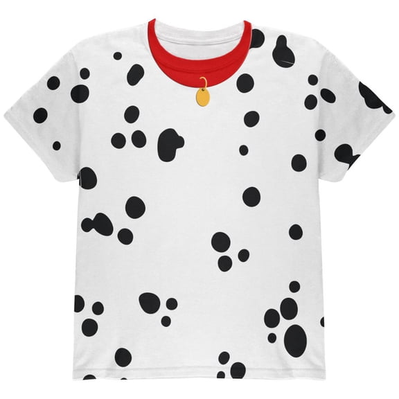 Halloween Dalmatian Costume Red Collar All Over Youth T Shirt
