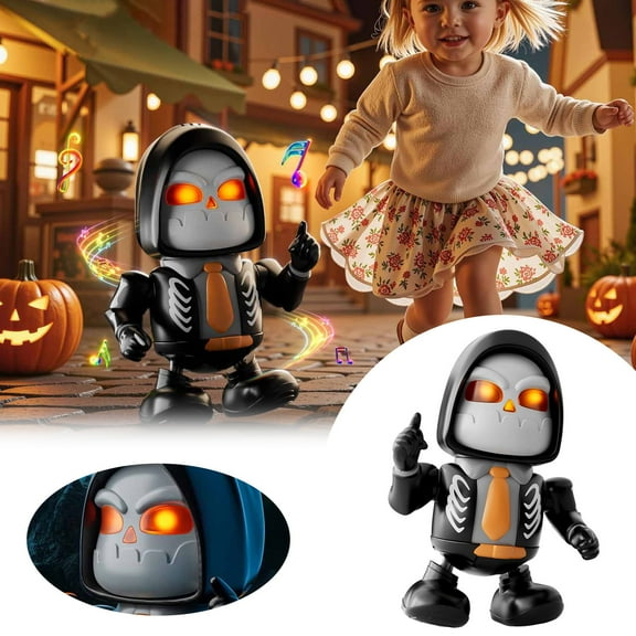 Halloween Dancing Skeleton Robot Novelty Funny Toy Electronic Animated With Music And Lights For Party Novelty Funny Toy 8.7"X5.9" Birthday Gift