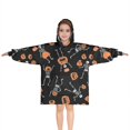thumbnail image 1 of Halloween Dancing Skeletons and Pumpkins Pattern Blanket Hoodies for Kids 6-13YR Oversize Wearable Blanket Hoodies for Boys Girls Teens, 1 of 7