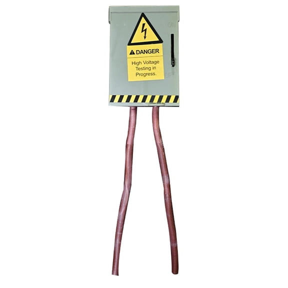 Halloween Danger High Voltage Light Box - Glowing Hazard Warning Prop for Bar & Club Decor - Metal Construction - Spooky Atmosphere Lighting
