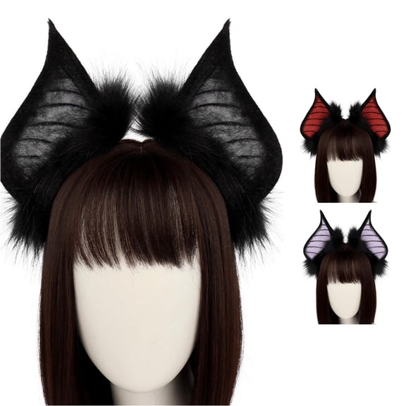 Halloween Dark Bat Animal Ears Headband Realistic Horns Accessory For And Dress Up