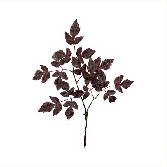 Halloween Dark Burgundy Fall Foliage Stems,Cimicifuga Leaf Artificial Spray Plum Faux Leaf Branches,Fall Stem for Table Centerpiece,Autumn Halloween Decorations for Mantel Entryway