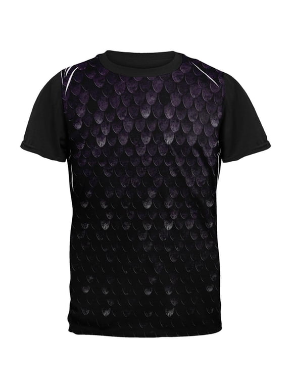 Halloween Dark Elf Shadow Scale Armor All Over Mens Black Back T Shirt Multi MD