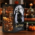 thumbnail image 1 of Halloween Dark Family DIY 3D Wooden Book Kit with LED Lights for Adults - Miniature Puzzle Booknook Bookshelf Insert, 1 of 6