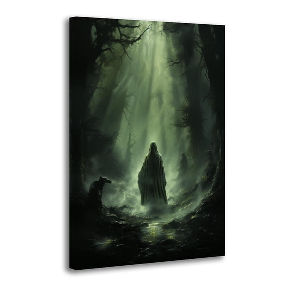 Halloween Dark Forest Ghost Artworks Canvas Poster Room Aesthetic Wall Art Prints Home Modern Decor Gifts 16x24inch(40x60cm)
