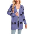 thumbnail image 1 of Halloween Day Cardigan Sweaters for Women V-Neck Open Front Cardigan Pumpkin Ghost Printed Mid-Length Cardigans Shermie, 1 of 6
