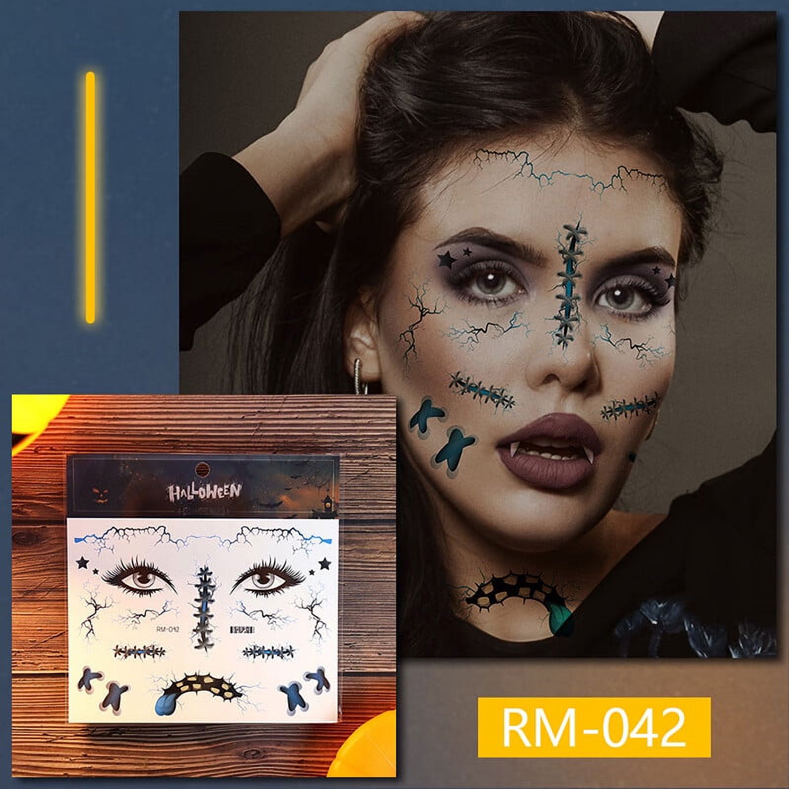 Halloween Day Of The Dead Party Temporary Face Tattoo Prank Makeup