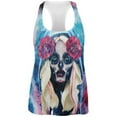 thumbnail image 1 of Halloween Day of the Dead Sugar Skull Girl Rain All Over Womens Work Out Tank Top, 1 of 1