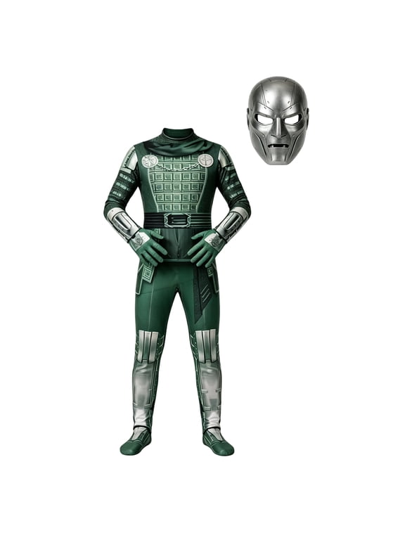 Halloween Dcotor Doom Costume Performance Outfit Full Body Role Play Appeal Stretch Spandex for Cosplay Stage Party Dress Up Carnival Themed Event Fancy Clothing B021 Size 150