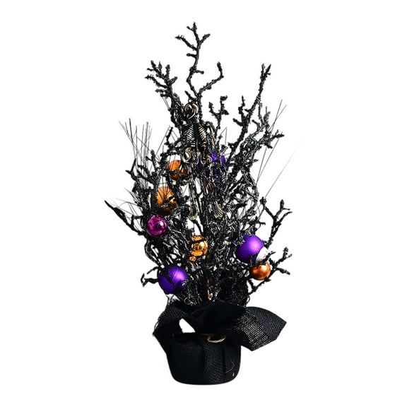 Halloween Dead Artificial Flower Arrangement, Eyeball & Skeleton Faux Flower Centerpieces for Tables, Withered Faux Bouquet Fall Party Supplies