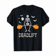 thumbnail image 1 of Halloween Deadlift Skeleton Graphic Tee T Shirt Top Weightlifting Gym Design Casual Loose Fit Black S-5XL, 1 of 5