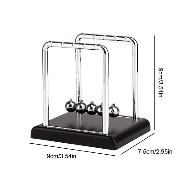 Halloween Newton Cradle Balance Steel Balls Physics Science Pendulum Desk Toy Halloween Christmas Decorations (Black S)