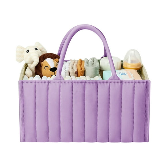 Halloween Portable Baby Diaper Caddy Organizer Nursery Diaper Wipes Storage Bag Casual Handbag (Purple)