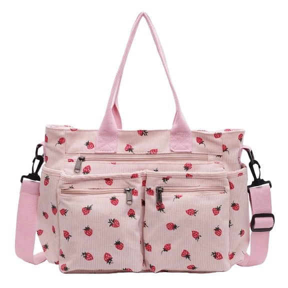 Halloween Women Strawberry Shoulder Bag Stylish Crossbody Bag Chic Hobo Bag Daily Casual Portable Bag (Pink)